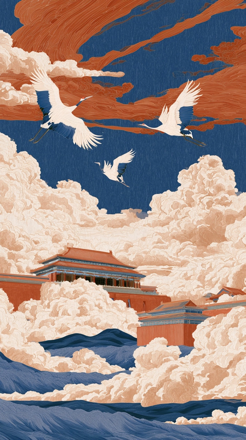 The new Chinese style combines traditional Chinese architecture with elements such as auspicious clo